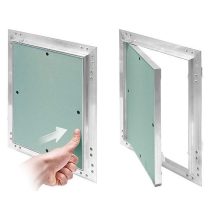   KRAL1, lenyitható álmennyezeti szerviz ajtó, alumínium, 150x200mm, rugós zárral.
